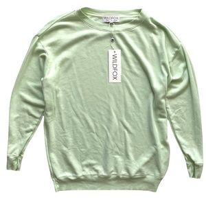 Wildfox Nwt $108 Roadtrip Crew Neck French Terry Oversized Sweatshirt Shore S